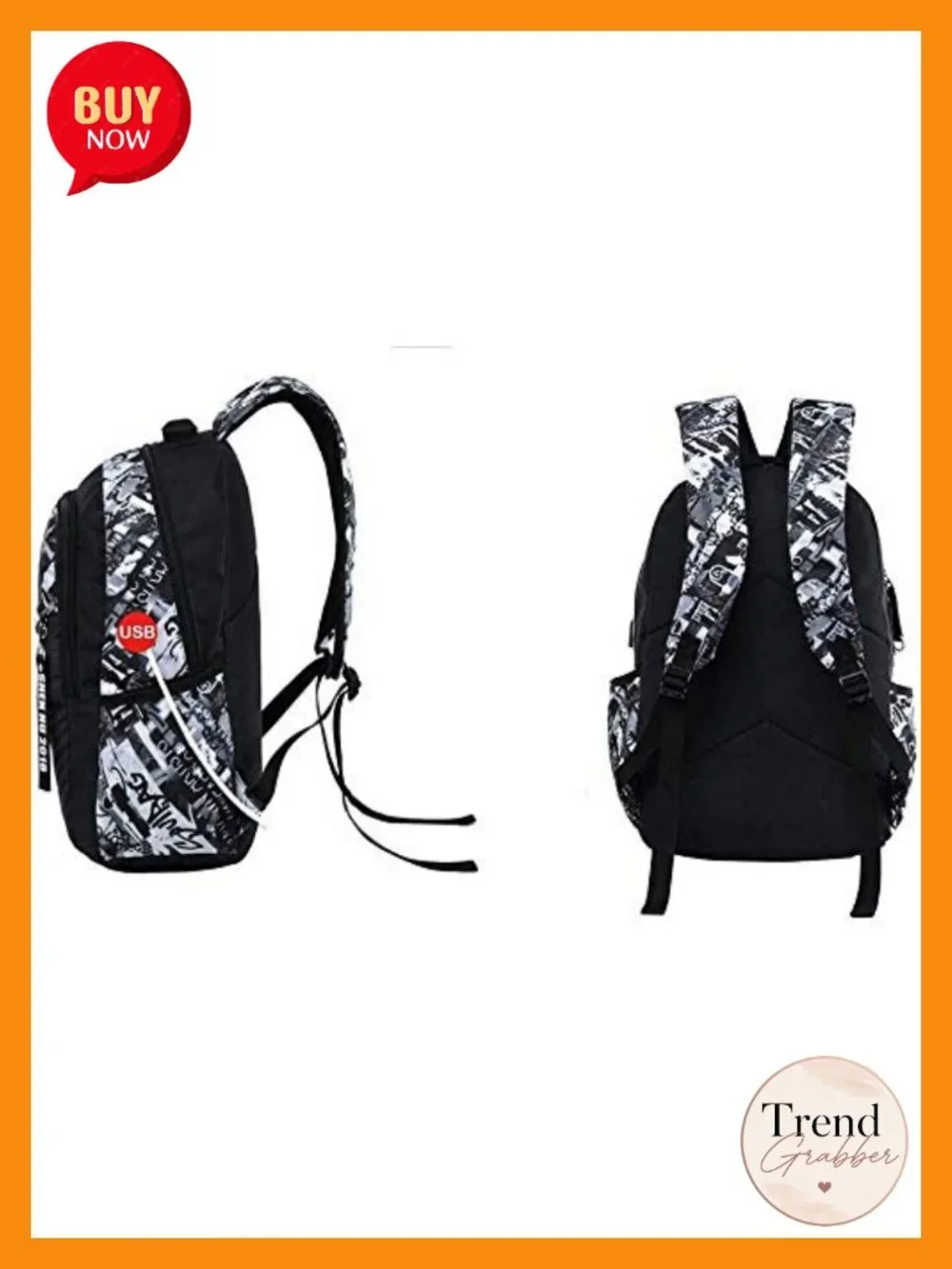 Nylon School Backpack for Boys Teenagers Large Daypack Reflective Outdoor
